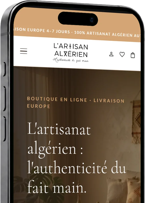 L'accueil de L'Artisan Algérien sur iPhone