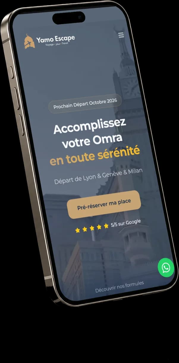 L'accueil de Yamo Escape sur un iPhone, sur fond noir